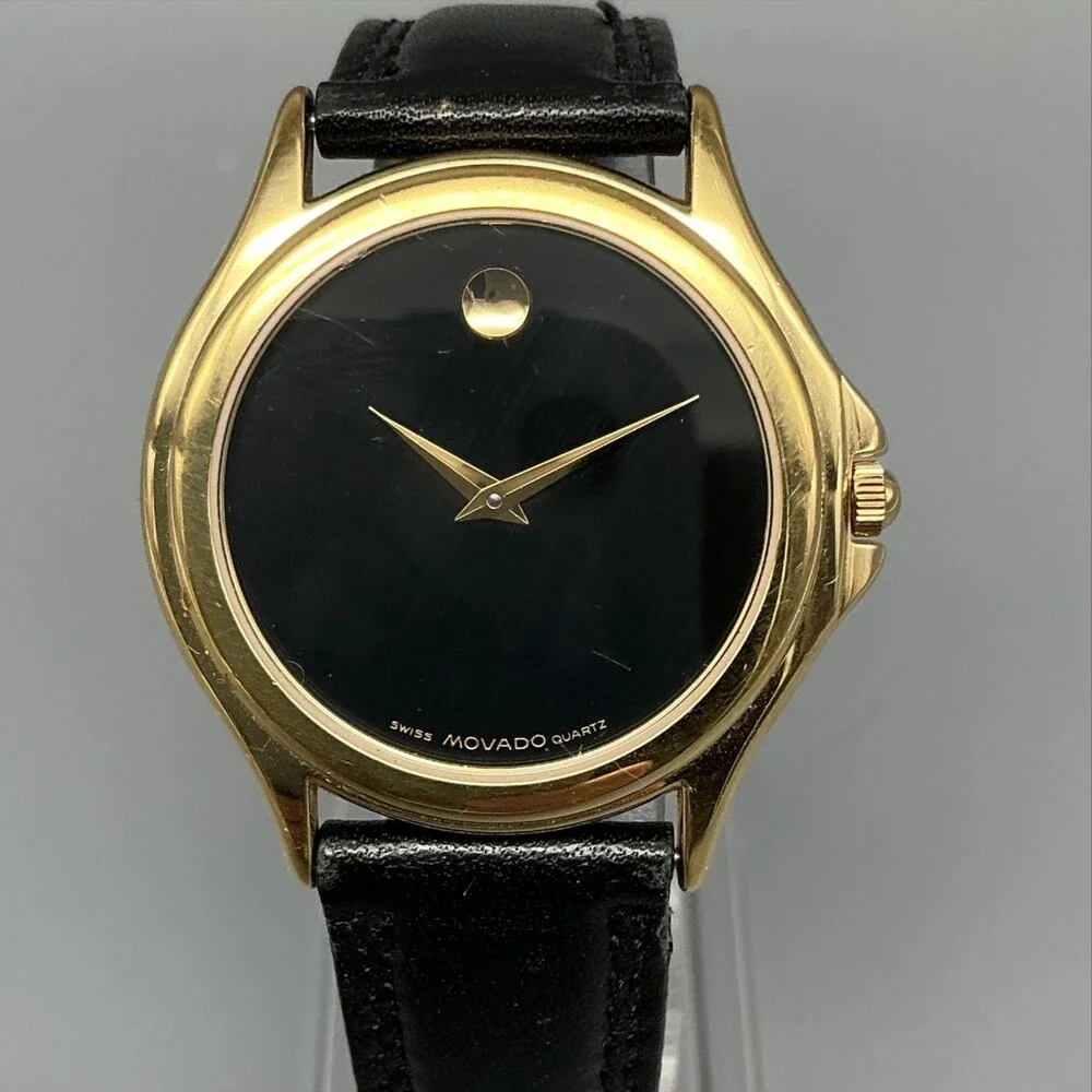 Movado Museum Womens Watch 31mm Black Dial Gold Tone 87-E41-0863 New Battery